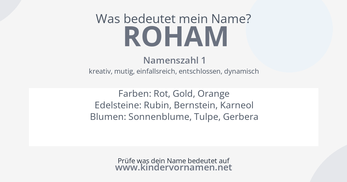 Was bedeutet der Name Roham?