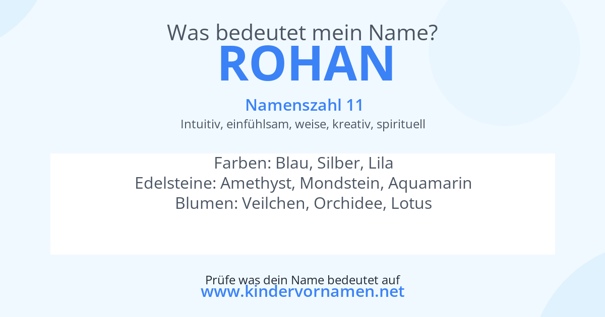 Was bedeutet der Name Rohan?