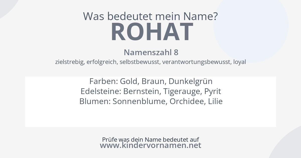 Was bedeutet der Name Rohat?