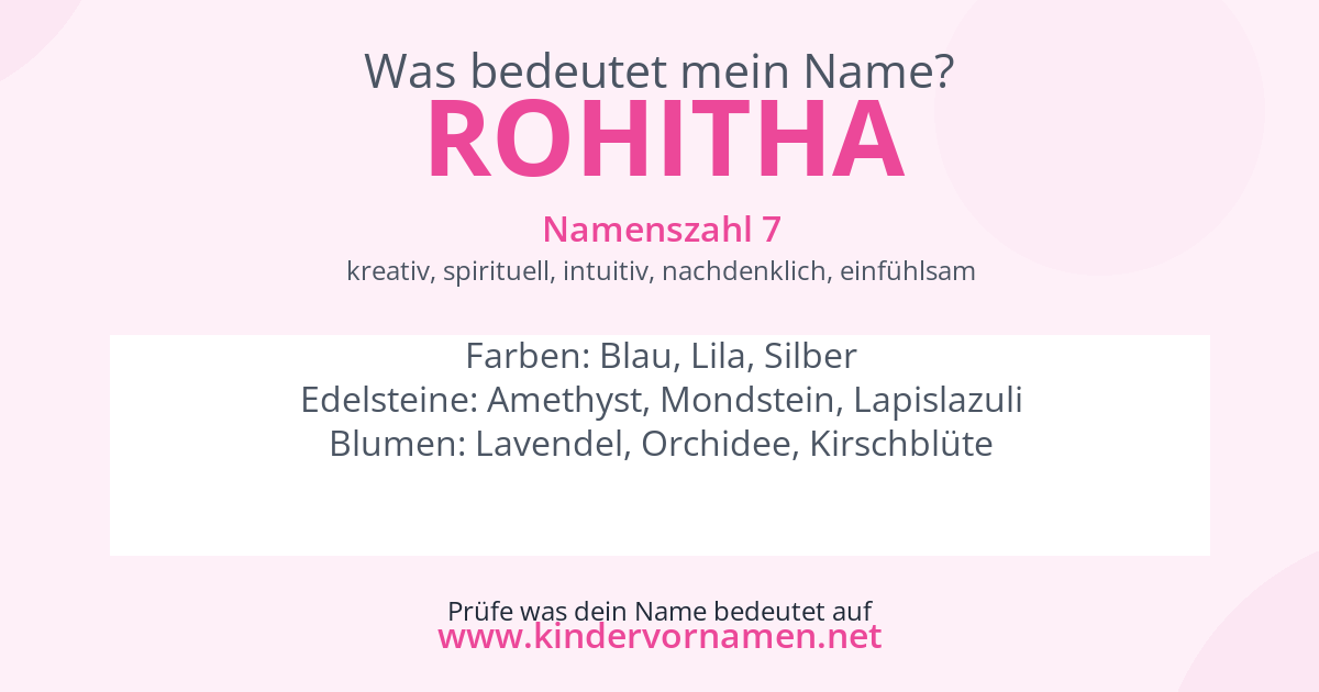 Was bedeutet der Name Rohitha?