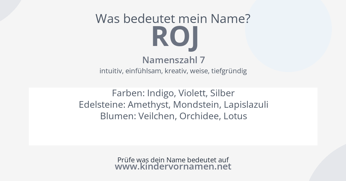 Was bedeutet der Name Roj?
