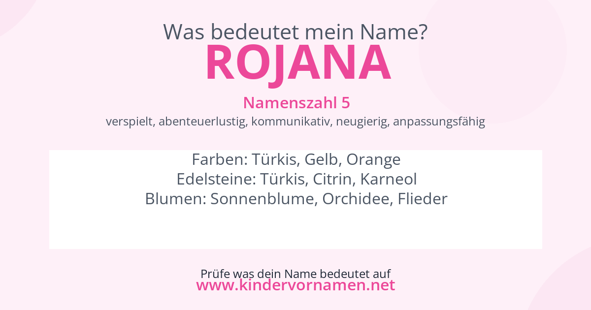 Was bedeutet der Name Rojana?