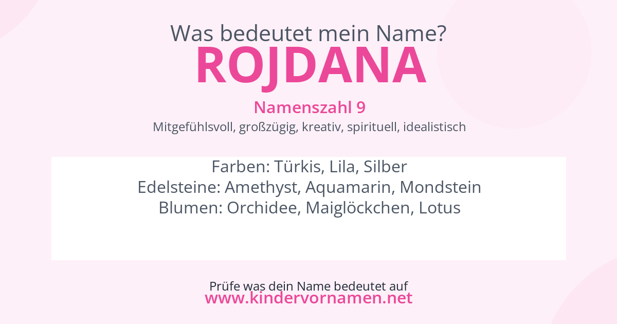 Was bedeutet der Name Rojdana?