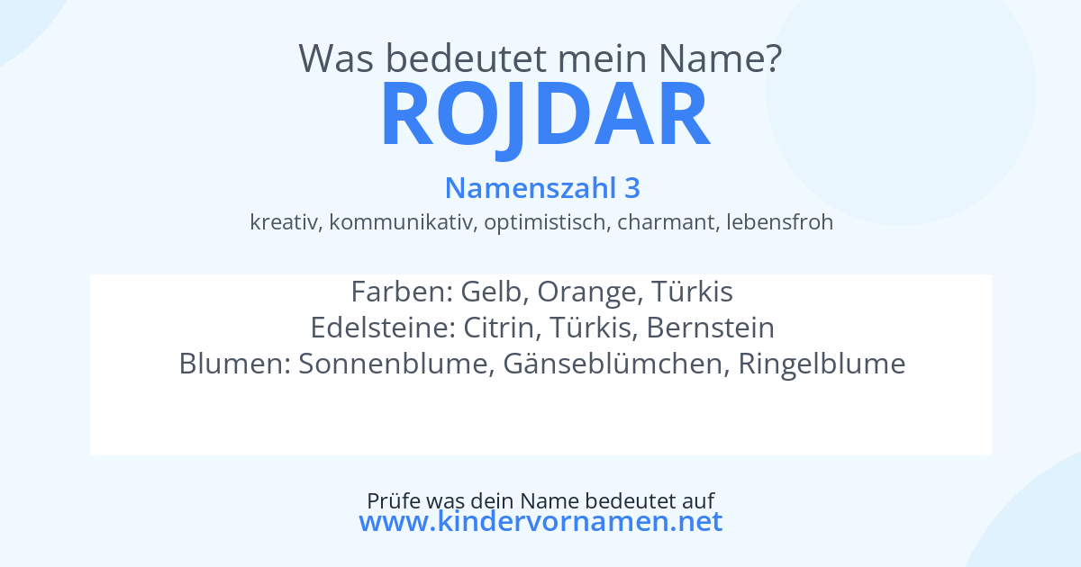 Was bedeutet der Name Rojdar?