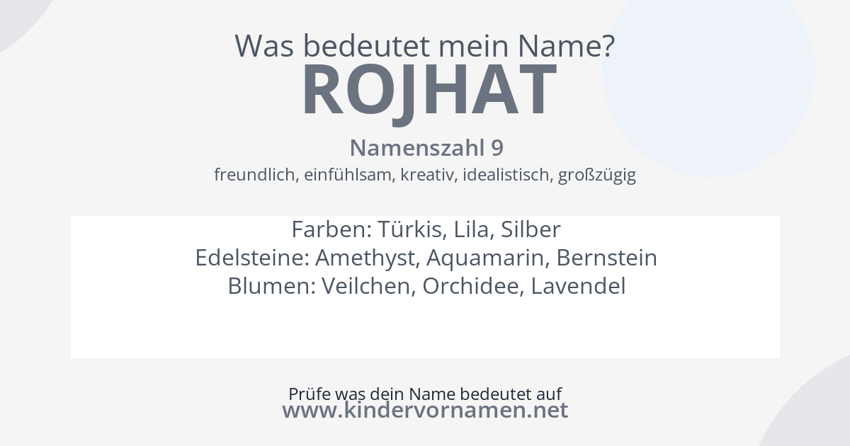 Was bedeutet der Name Rojhat?
