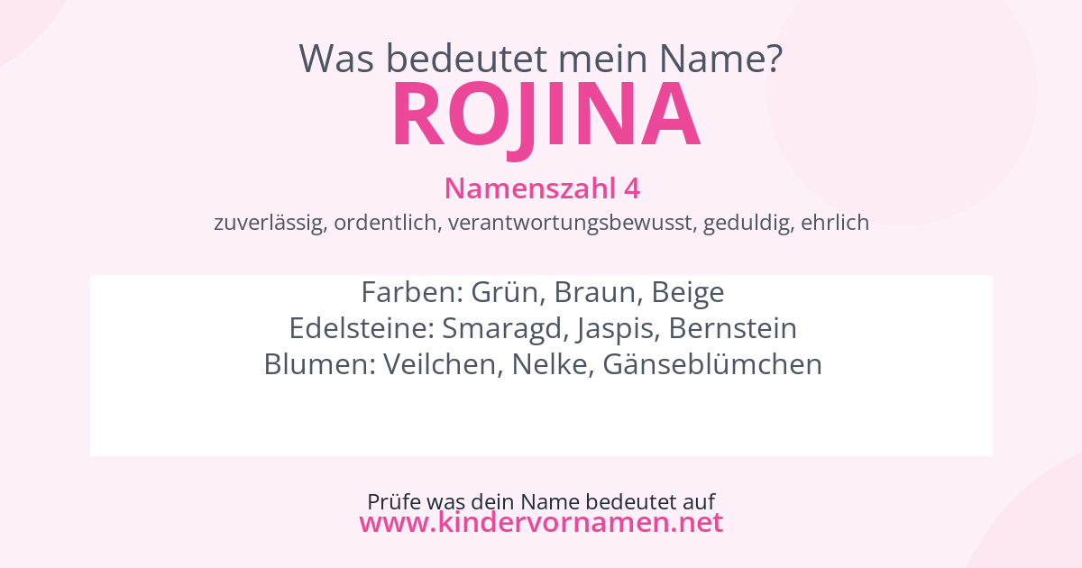 Was bedeutet der Name Rojina?