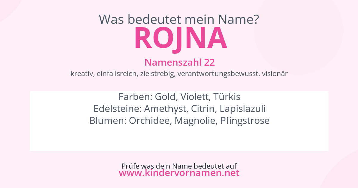 Was bedeutet der Name Rojna?
