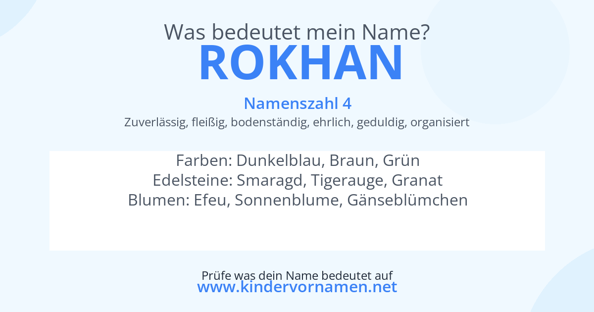 Was bedeutet der Name Rokhan?