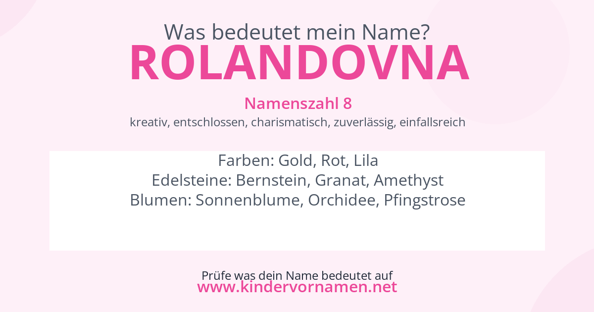 Was bedeutet der Name Rolandovna?