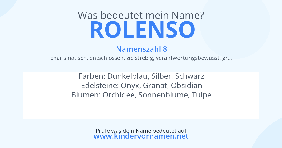 Was bedeutet der Name Rolenso?