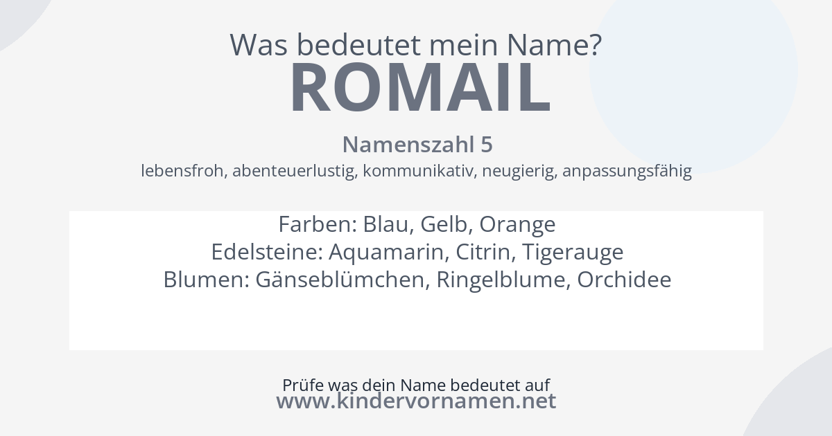 Was bedeutet der Name Romail?