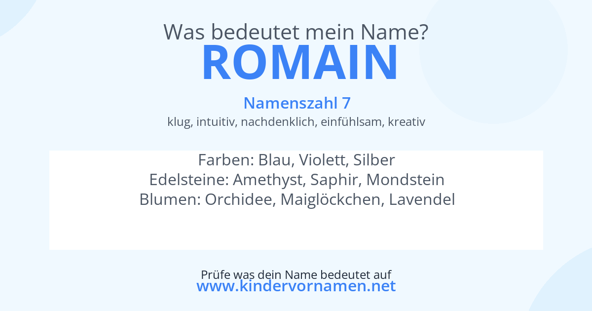 Was bedeutet der Name Romain?