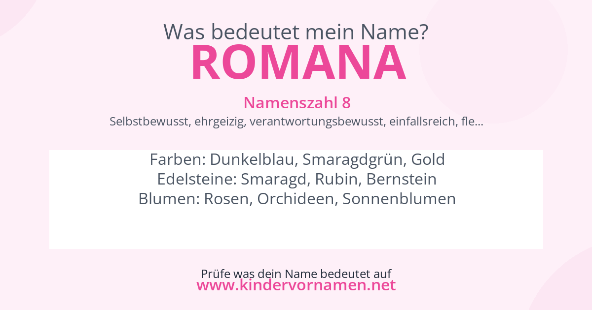 Was bedeutet der Name Romana?