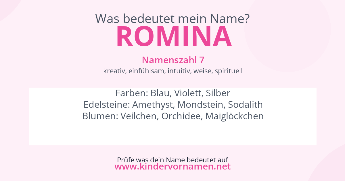 Was bedeutet der Name Romina?
