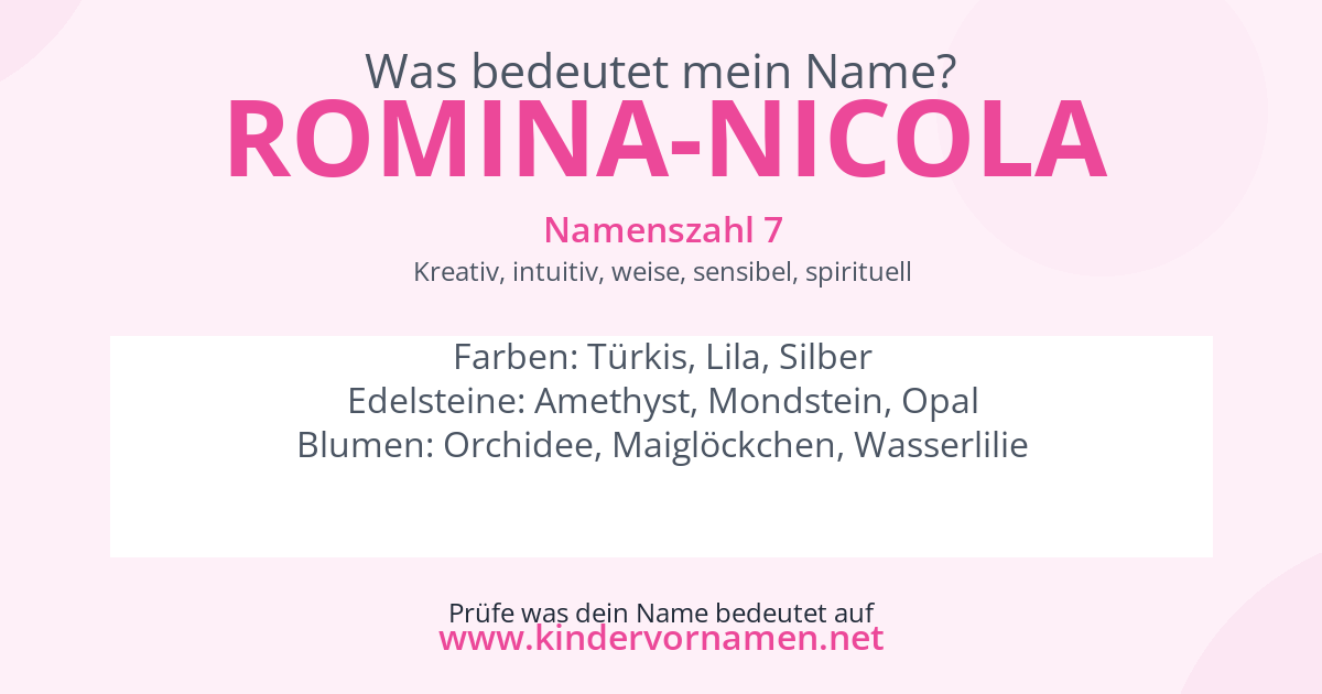 Was bedeutet der Name Romina-Nicola?