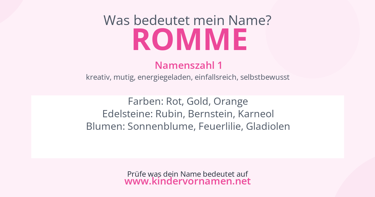 Was bedeutet der Name Romme?
