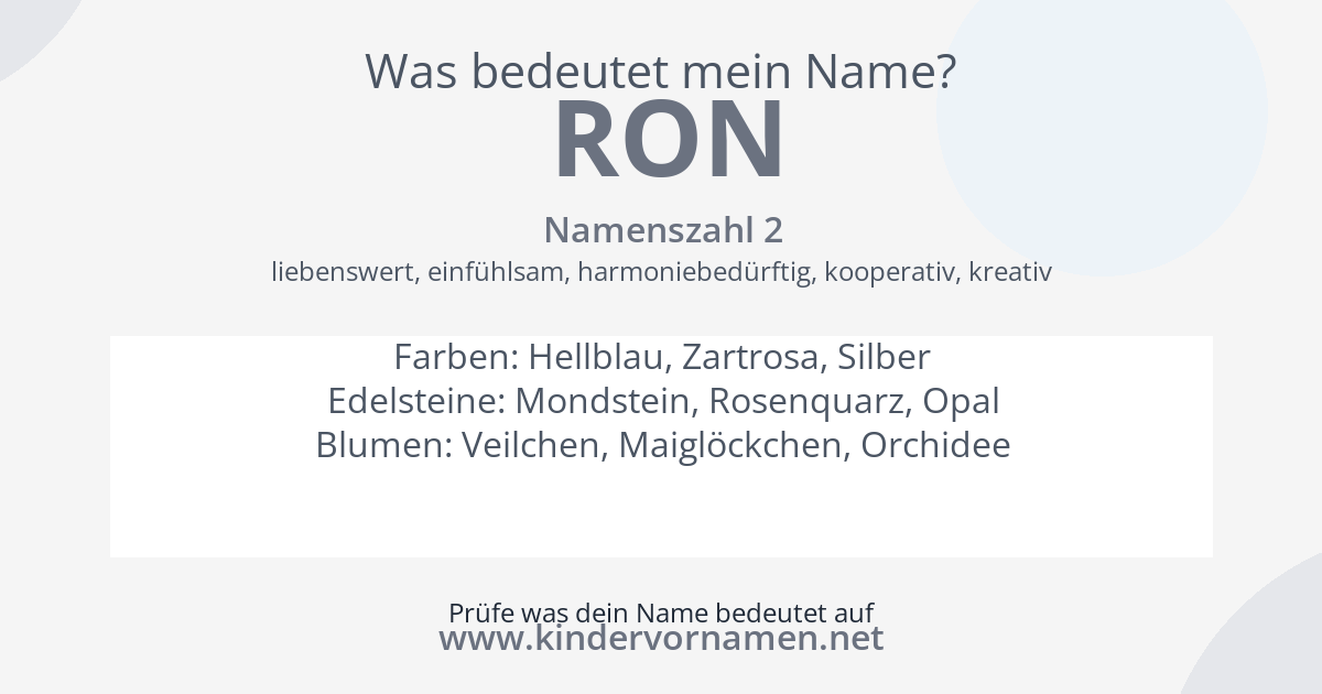 Was bedeutet der Name Ron?