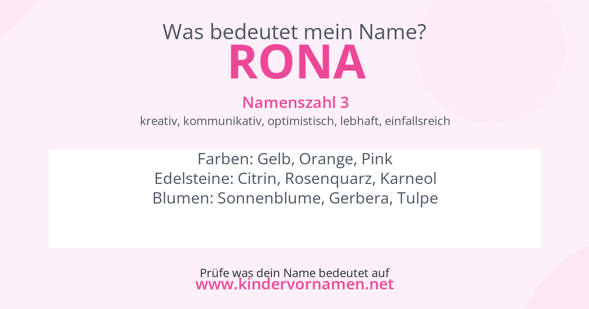 Was bedeutet der Name Rona?