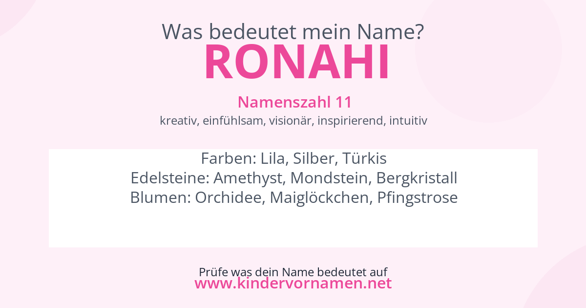 Was bedeutet der Name Ronahi?