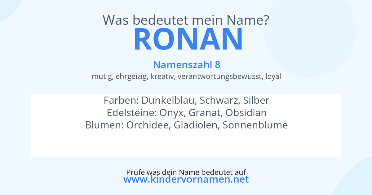 Was bedeutet der Name Ronan?
