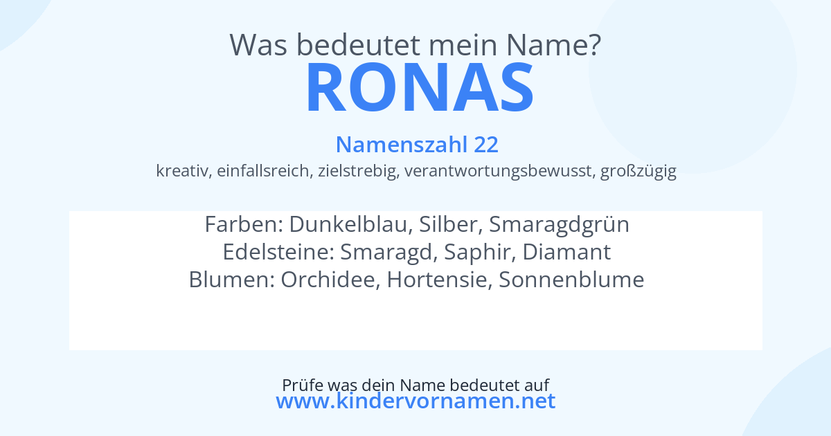 Was bedeutet der Name Ronas?