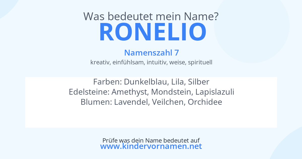 Was bedeutet der Name Ronelio?