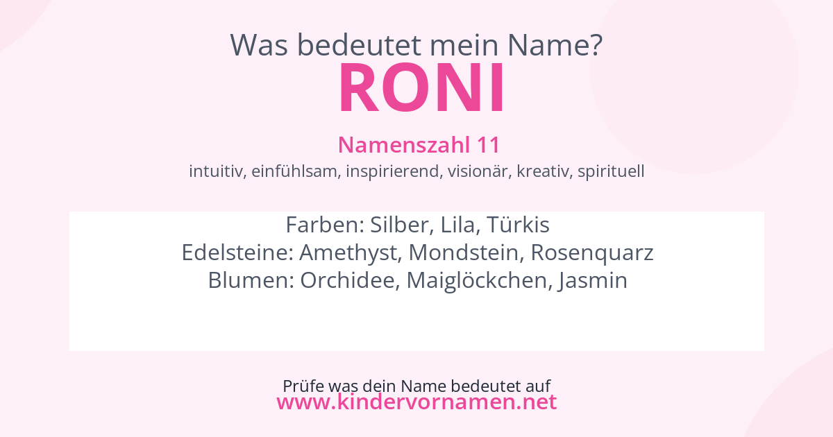 Was bedeutet der Name Roni?