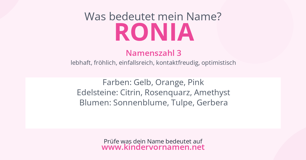 Was bedeutet der Name Ronia?