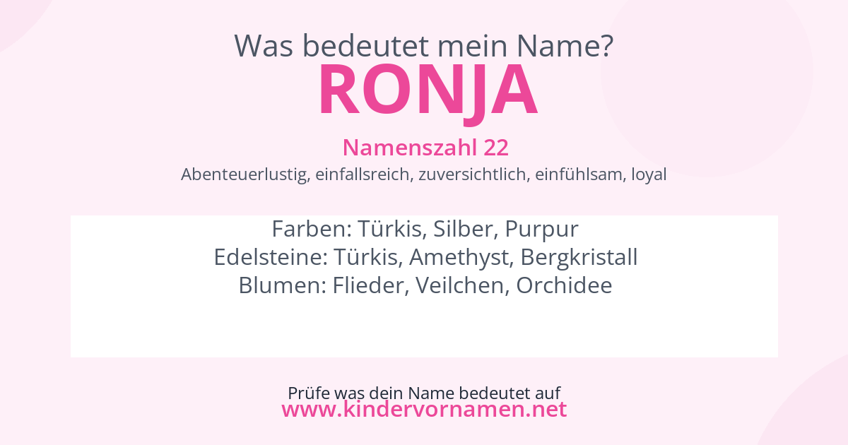 Was bedeutet der Name Ronja?