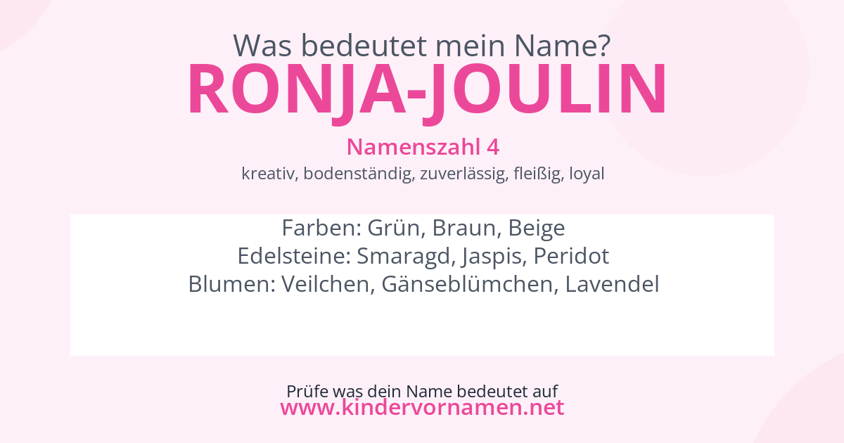 Was bedeutet der Name Ronja-Joulin?