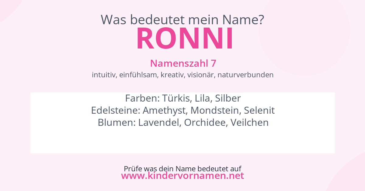 Was bedeutet der Name Ronni?