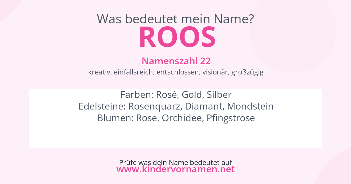 Was bedeutet der Name Roos?