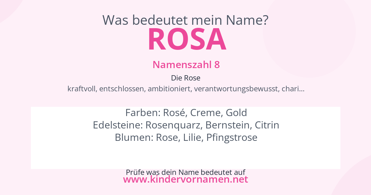 Was bedeutet der Name Rosa?