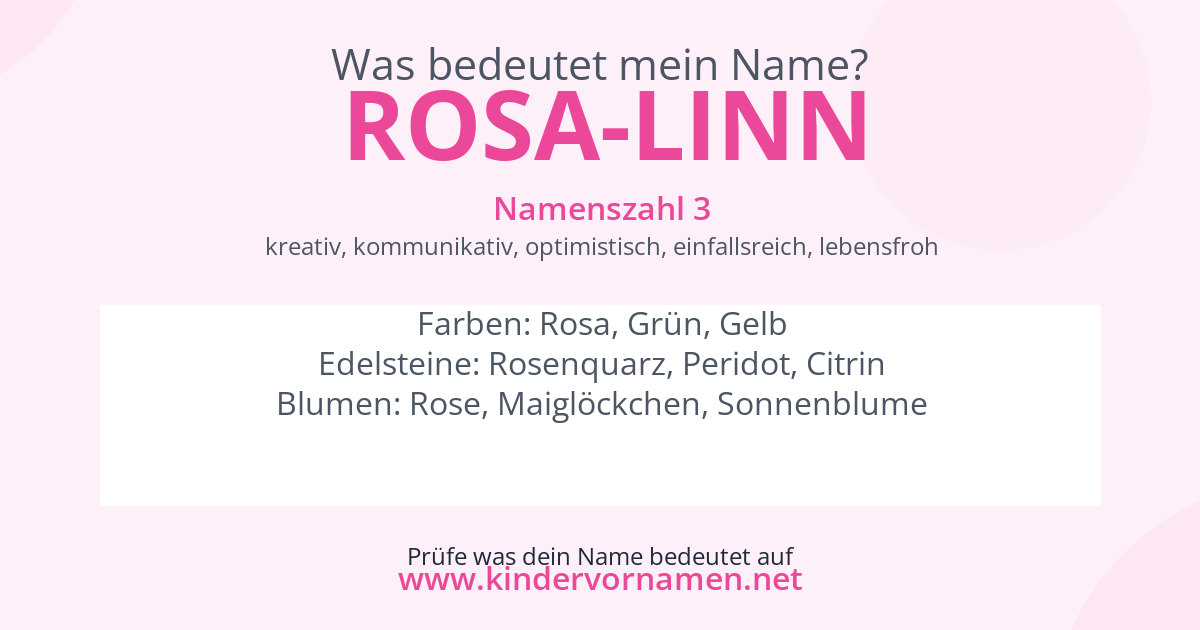 Was bedeutet der Name Rosa-Linn?