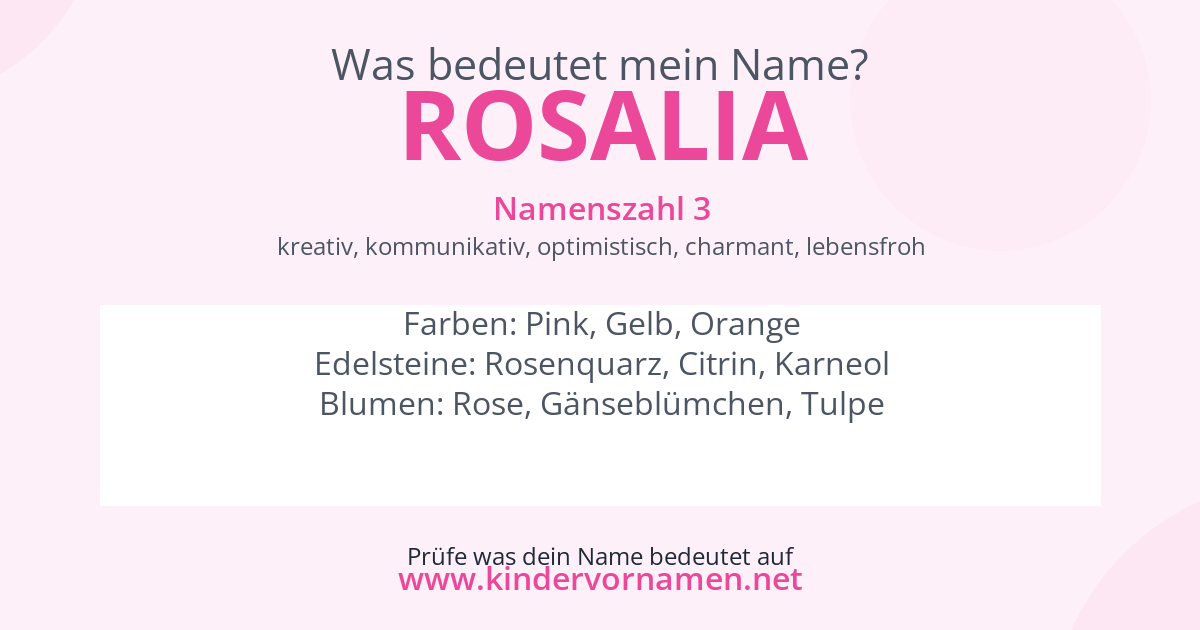 Was bedeutet der Name Rosalia?