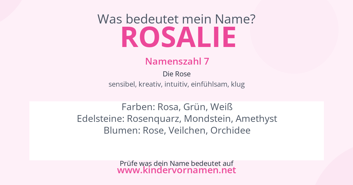 Was bedeutet der Name Rosalie?