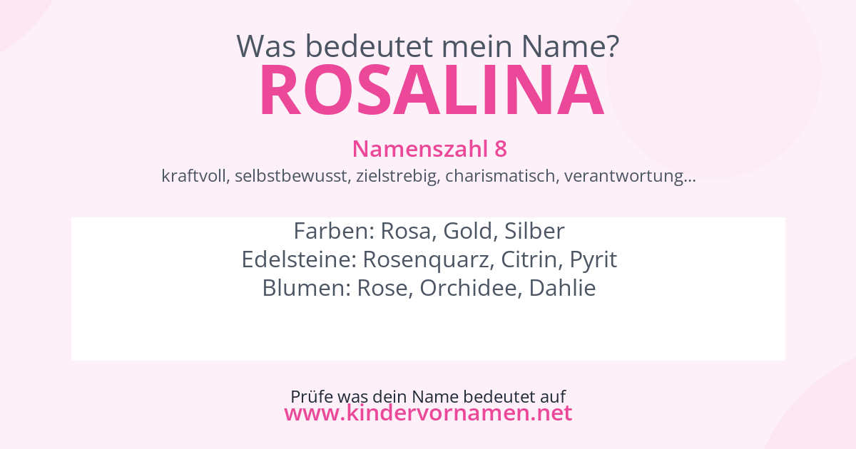Was bedeutet der Name Rosalina?