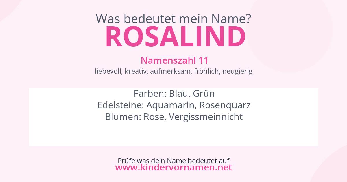 Was bedeutet der Name Rosalind?