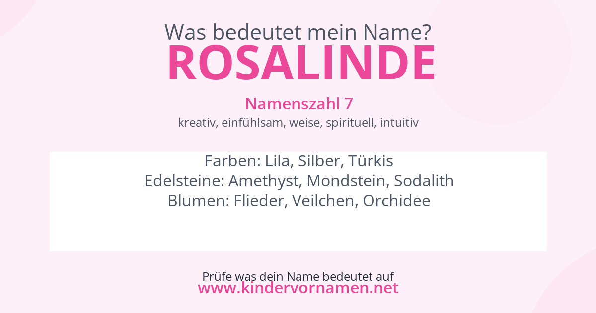 Was bedeutet der Name Rosalinde?