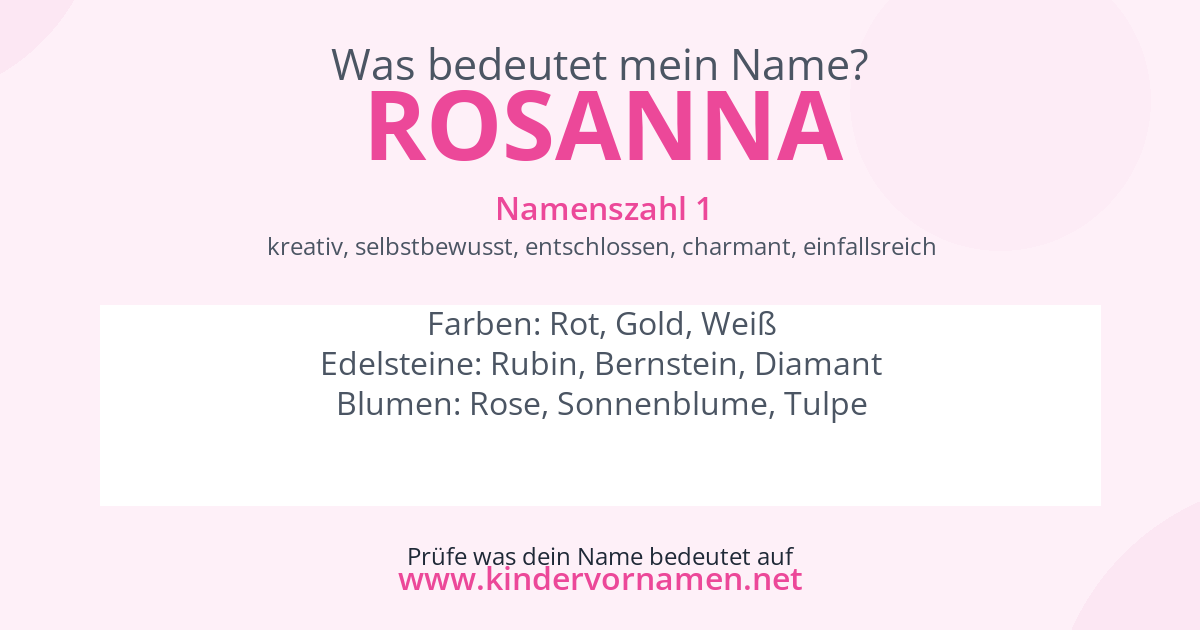 Was bedeutet der Name Rosanna?