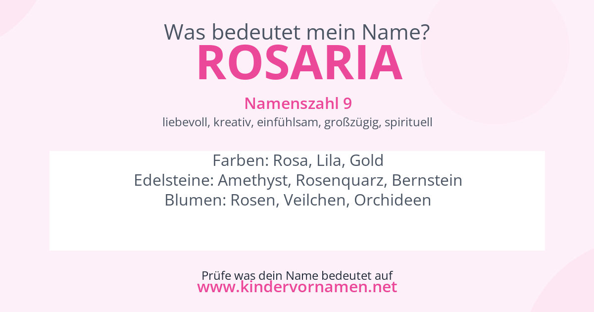 Was bedeutet der Name Rosaria?