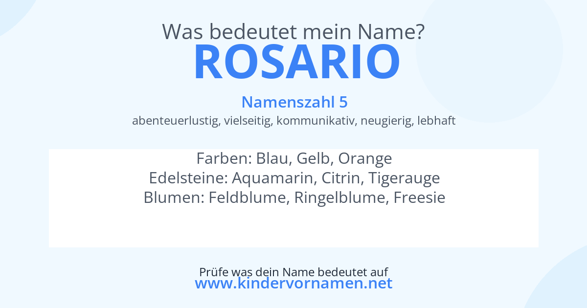 Was bedeutet der Name Rosario?