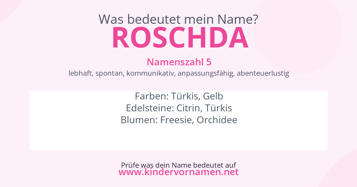 Was bedeutet der Name Roschda?