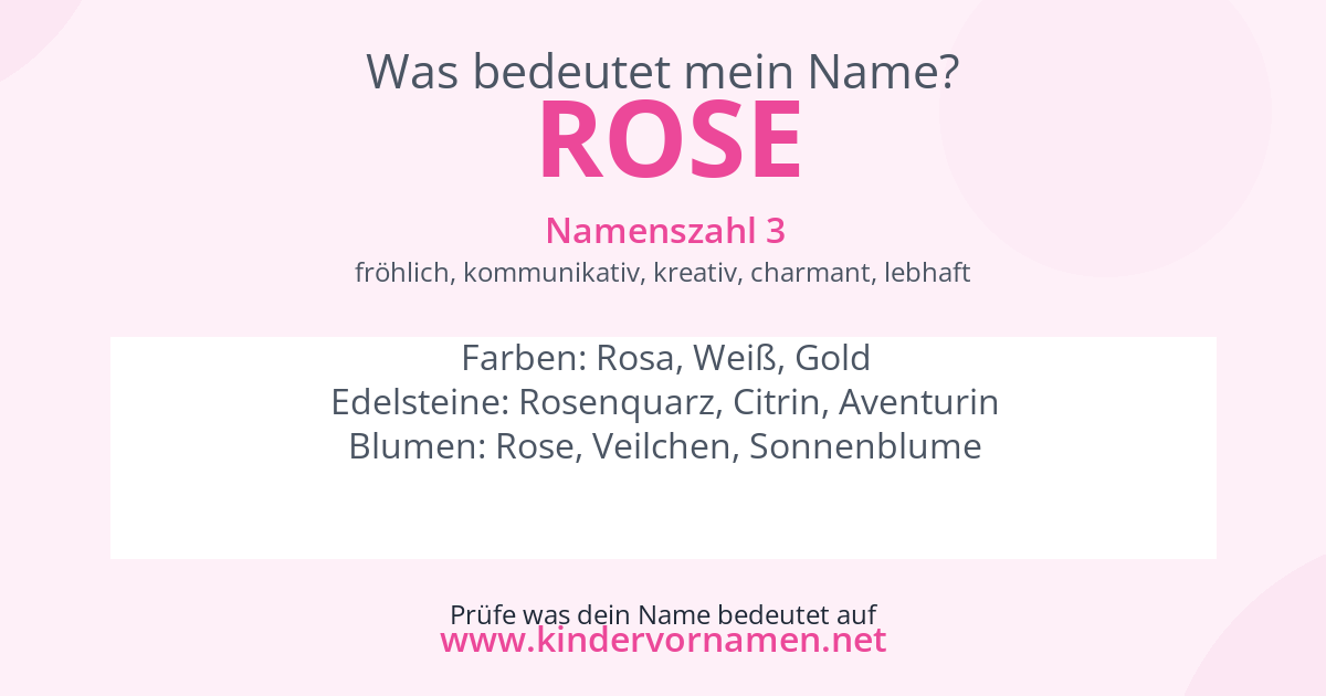Was bedeutet der Name Rose?