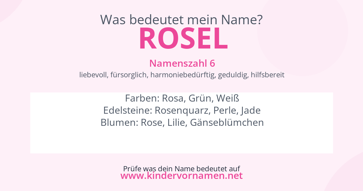 Was bedeutet der Name Rosel?
