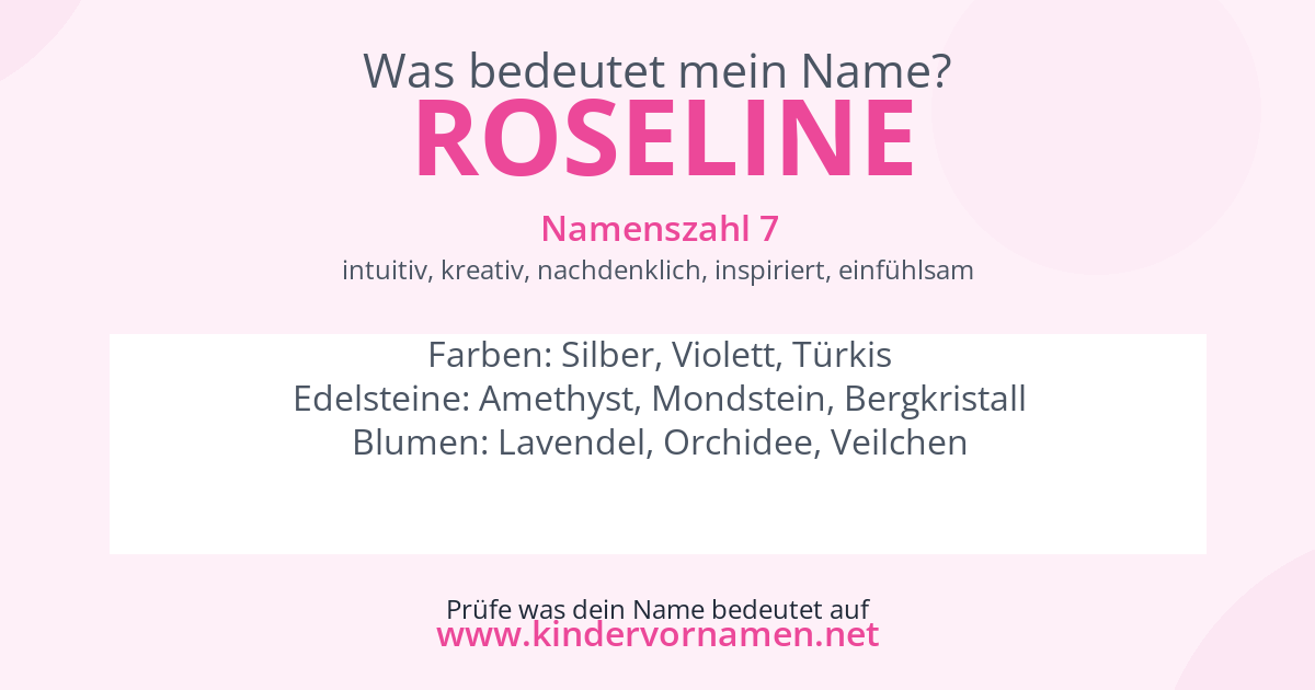 Was bedeutet der Name Roseline?
