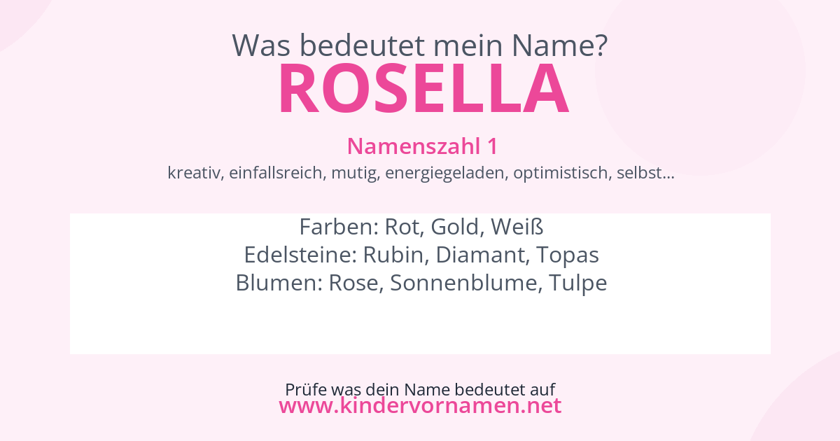 Was bedeutet der Name Rosella?