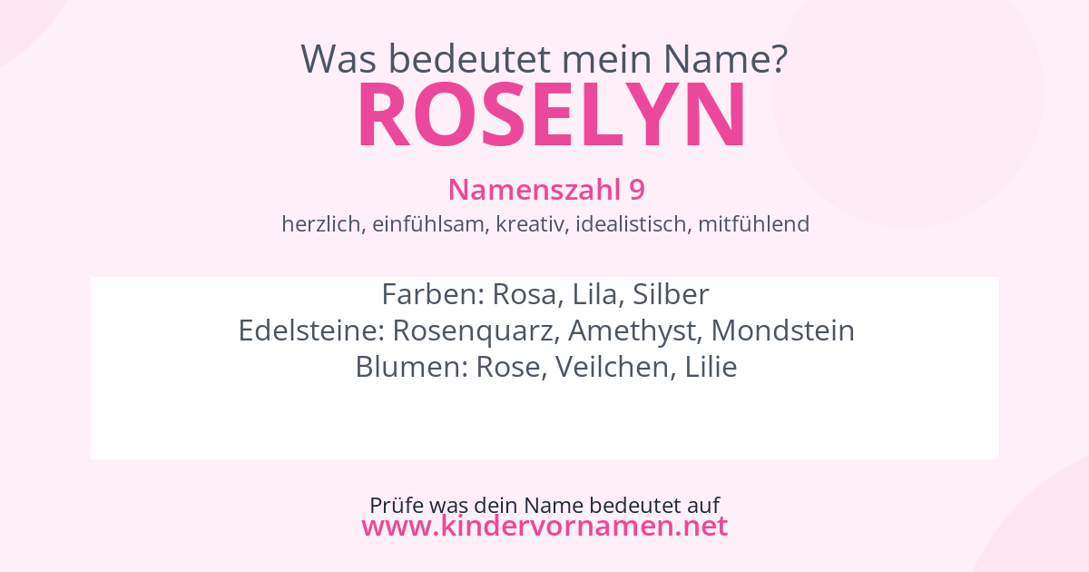 Was bedeutet der Name Roselyn?