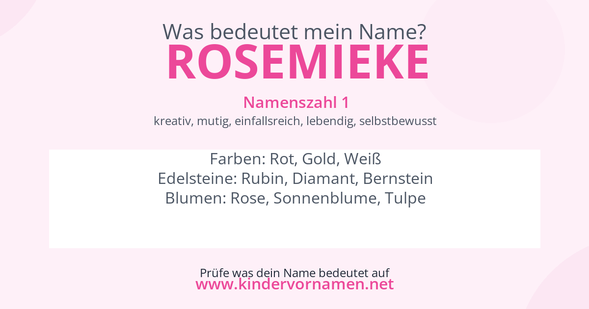 Was bedeutet der Name Rosemieke?