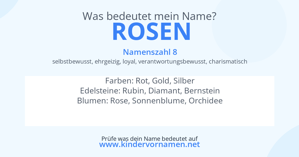Was bedeutet der Name Rosen?
